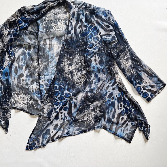 Sheer Leopard Print Cardigan Top - Picture 2 of 4